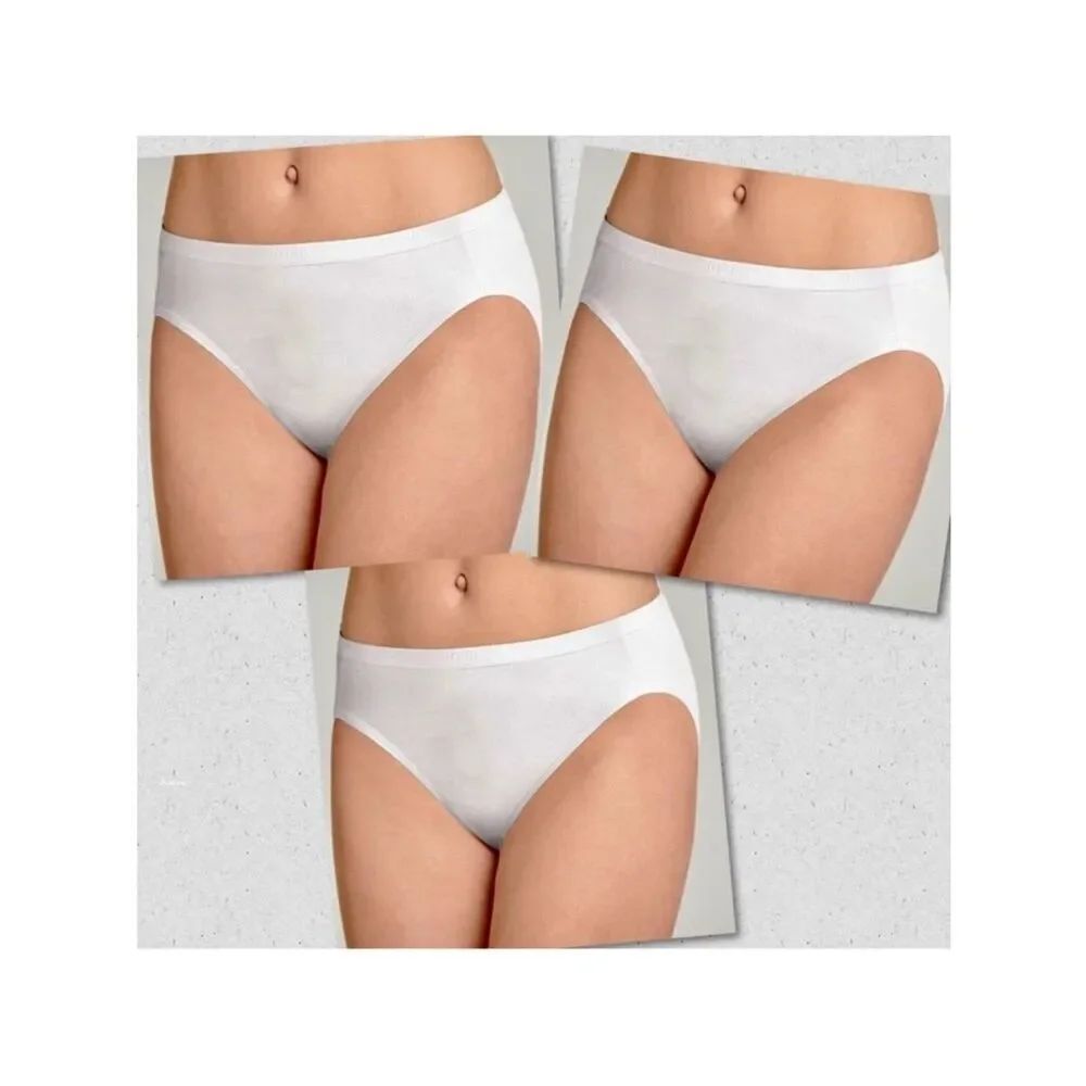 NWT Jockey Pack of 3 XL Travel Hi Cut French White Breathable Dryes fast & Comfy